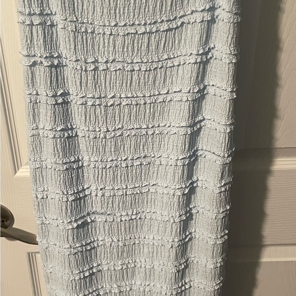 fab'rik Light Blue Textured Pencil Skirt